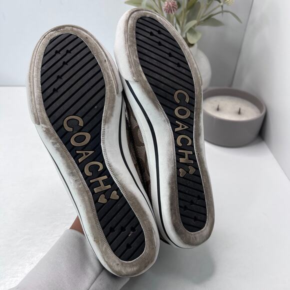 Coach Bev Signature Monogramed Jacquard Slip On Sneakers Q586 Women’s 8B - Picture 8 of 9